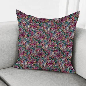 Abstract Music Pattern Print Throw Pillow With Inner Home Decor