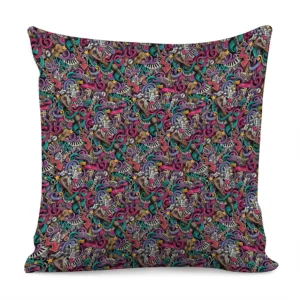 Abstract Music Pattern Print Throw Pillow With Inner Home Decor
