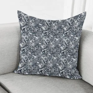 Abstract Nautical Anchor Pattern Print Throw Pillow With Inner Home Decor