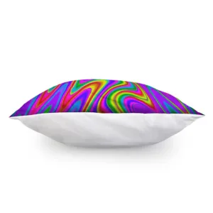 Abstract Neon Trippy Print Throw Pillow With Inner Home Decor