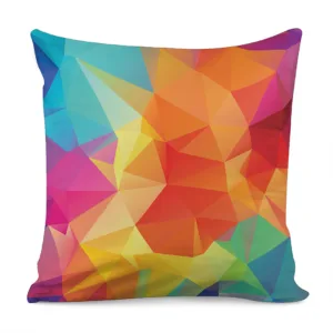 Abstract Polygonal Geometric Print Throw Pillow With Inner Home Decor