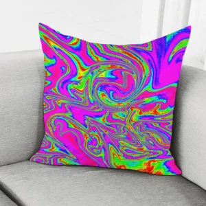 Abstract Psychedelic Liquid Trippy Print Throw Pillow With Inner Home Decor