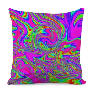Abstract Psychedelic Liquid Trippy Print Throw Pillow With Inner Home Decor