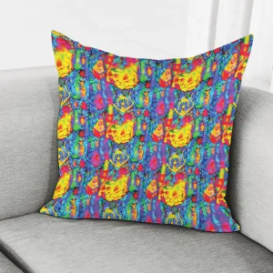 Abstract Psychedelic Print Throw Pillow With Inner Home Decor