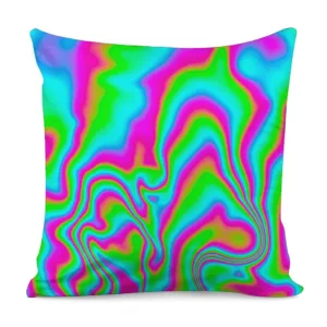 Abstract Psychedelic Trippy Print Throw Pillow With Inner Home Decor