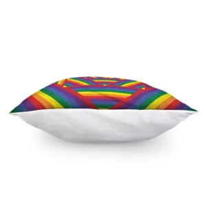 Abstract Rainbow LGBT Stripes Print Throw Pillow With Inner Home Decor