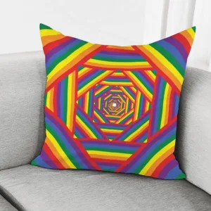 Abstract Rainbow LGBT Stripes Print Throw Pillow With Inner Home Decor