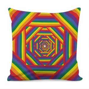 Abstract Rainbow LGBT Stripes Print Throw Pillow With Inner Home Decor