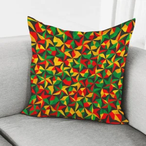 Abstract Reggae Pattern Print Throw Pillow With Inner Home Decor