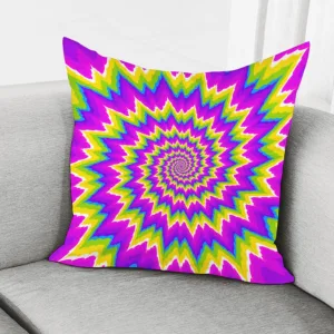Abstract Spiral Moving Optical Illusion Throw Pillow With Inner Home Decor