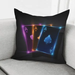 Ace Cards Print Throw Pillow With Inner Home Decor