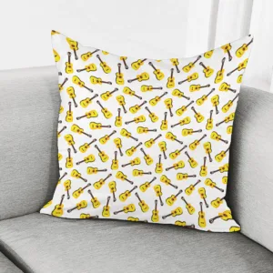 Acoustic Guitar Pattern Print Throw Pillow With Inner Home Decor