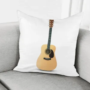 Acoustic Guitar Print Throw Pillow With Inner Home Decor
