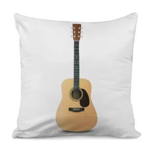 Acoustic Guitar Print Throw Pillow With Inner Home Decor
