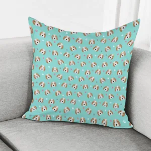 Adorable Beagle Puppy Pattern Print Throw Pillow With Inner Home Decor