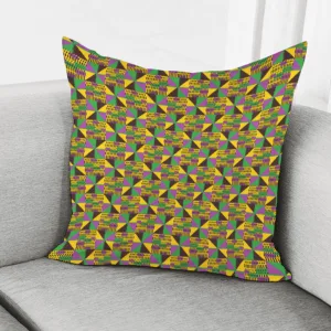 African Kente Pattern Print Throw Pillow With Inner Home Decor