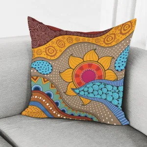 African Sun Print Throw Pillow With Inner Home Decor