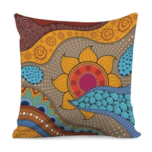 African Sun Print Throw Pillow With Inner Home Decor