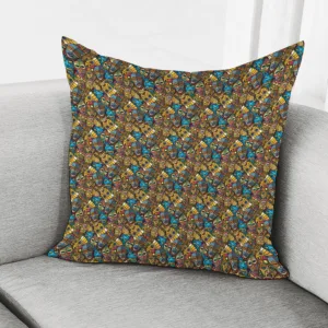 African Totem Masks Pattern Print Throw Pillow With Inner Home Decor