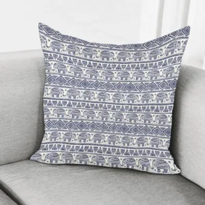 African Tribal Elephant Pattern Print Throw Pillow With Inner Home Decor