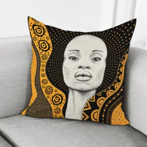African Woman Print Throw Pillow With Inner Home Decor