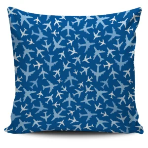 Airplane Pattern In The Sky Throw Pillow With Inner Home Decor
