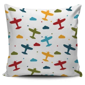 Airplane Star Cloud Colorful Throw Pillow With Inner Home Decor