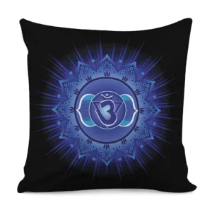 Ajna Chakra Mandala Print Throw Pillow With Inner Home Decor