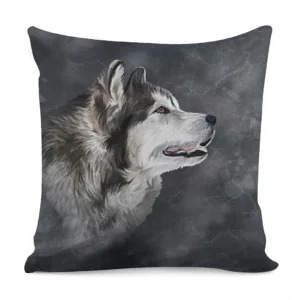 Alaskan Malamute Painting Print Throw Pillow With Inner Home Decor