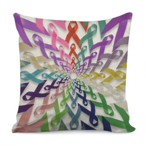 All Cancer Awareness Mandala Print Throw Pillow With Inner Home Decor