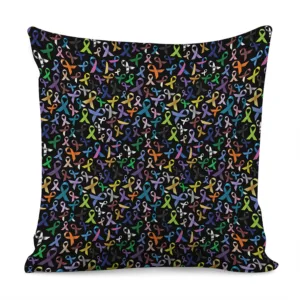 All Cancer Awareness Pattern Print Throw Pillow With Inner Home Decor