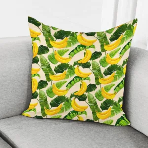 Aloha Banana Pattern Print Throw Pillow With Inner Home Decor