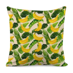 Aloha Banana Pattern Print Throw Pillow With Inner Home Decor
