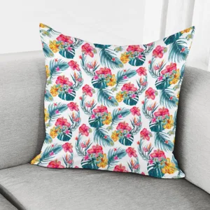 Aloha Hawaii Floral Pattern Print Throw Pillow With Inner Home Decor